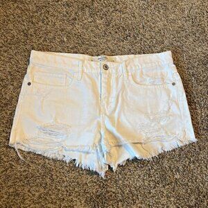 Abercrombie & Fitch white denim shorts